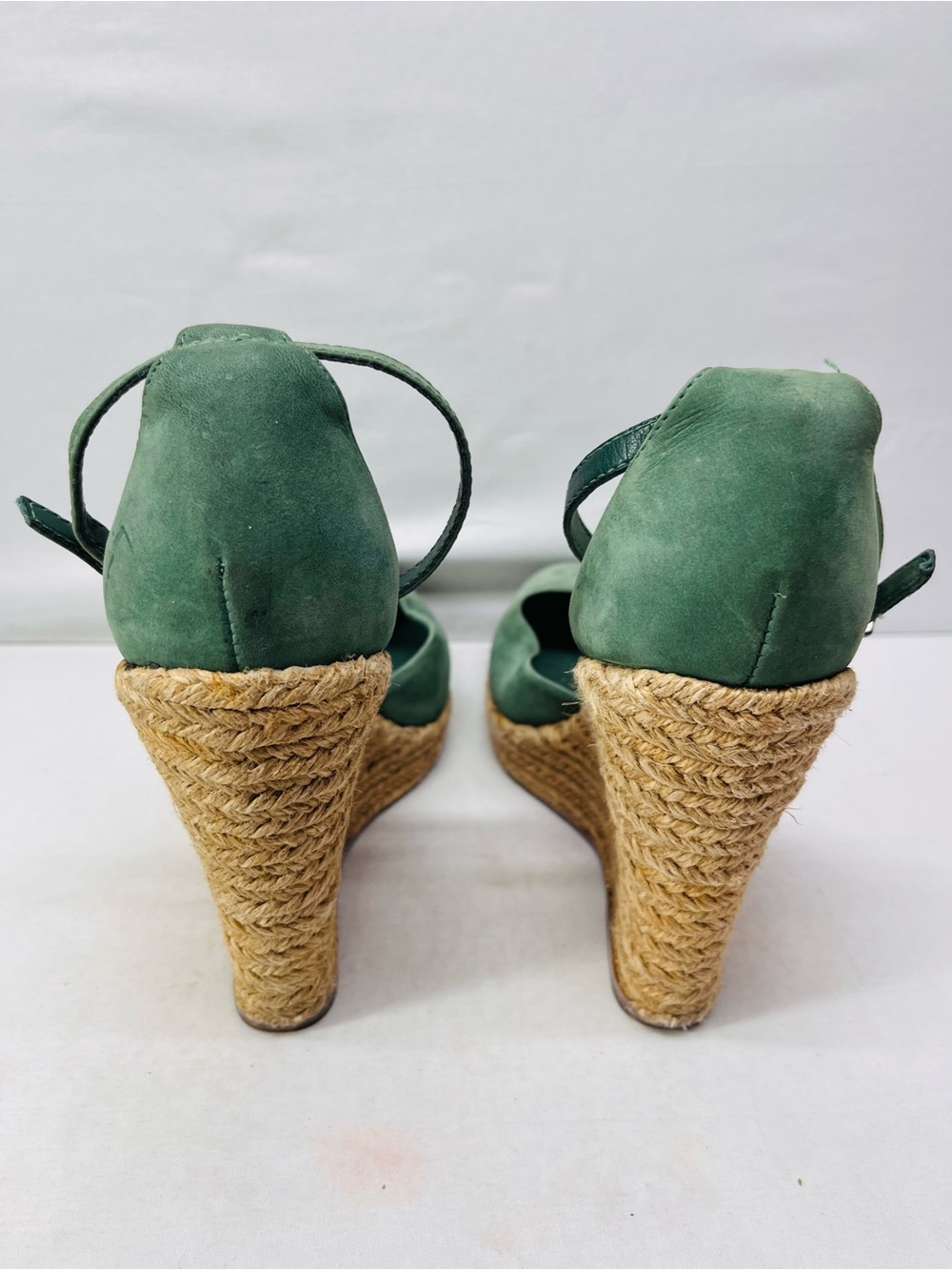 SCHUTZ Green Suede Espadrille Wedge Sandals - Picture 3 of 7